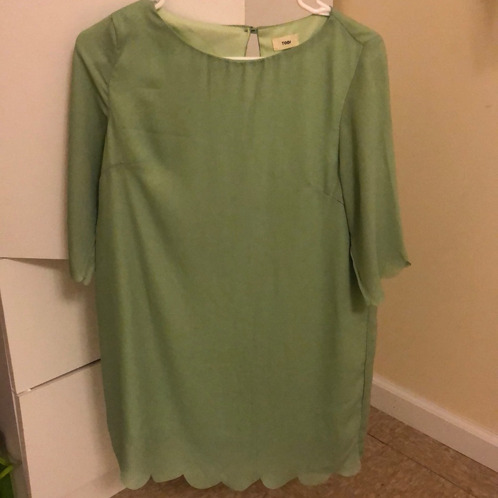 Tobi green scalloped dress